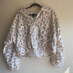 Wild Fable Target - Cropped Floral Windbreaker Jacket - size M